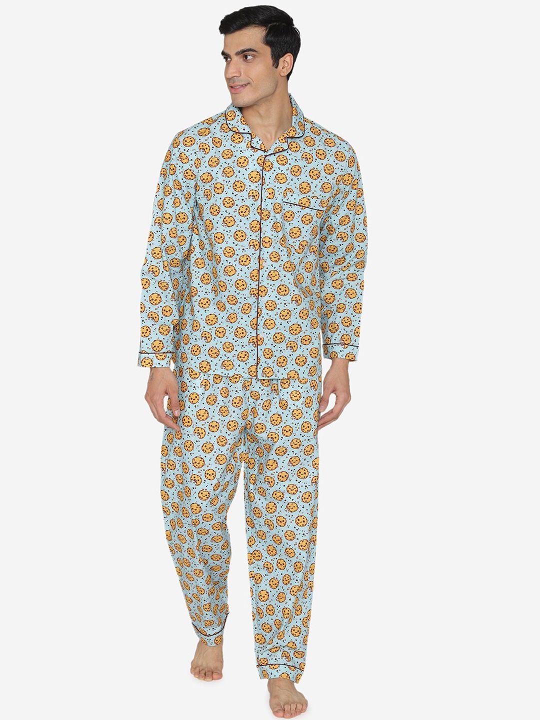 fluffalump conversational printed pure cotton night suit