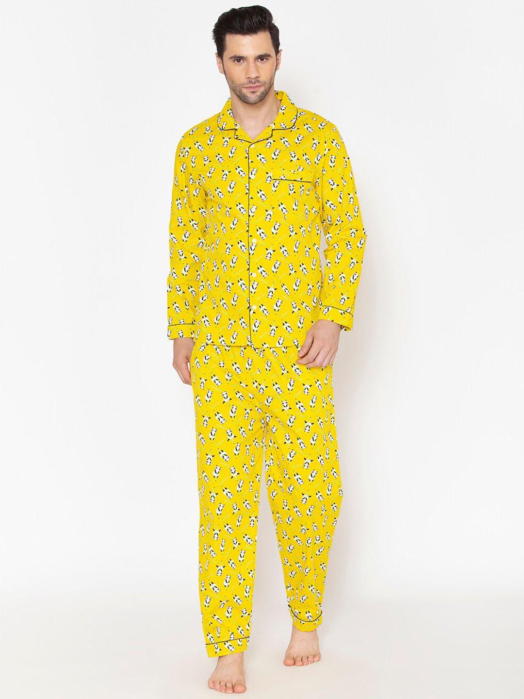 fluffalump conversational printed pure cotton night suit