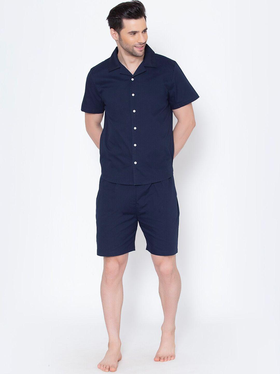 fluffalump men navy blue night suit