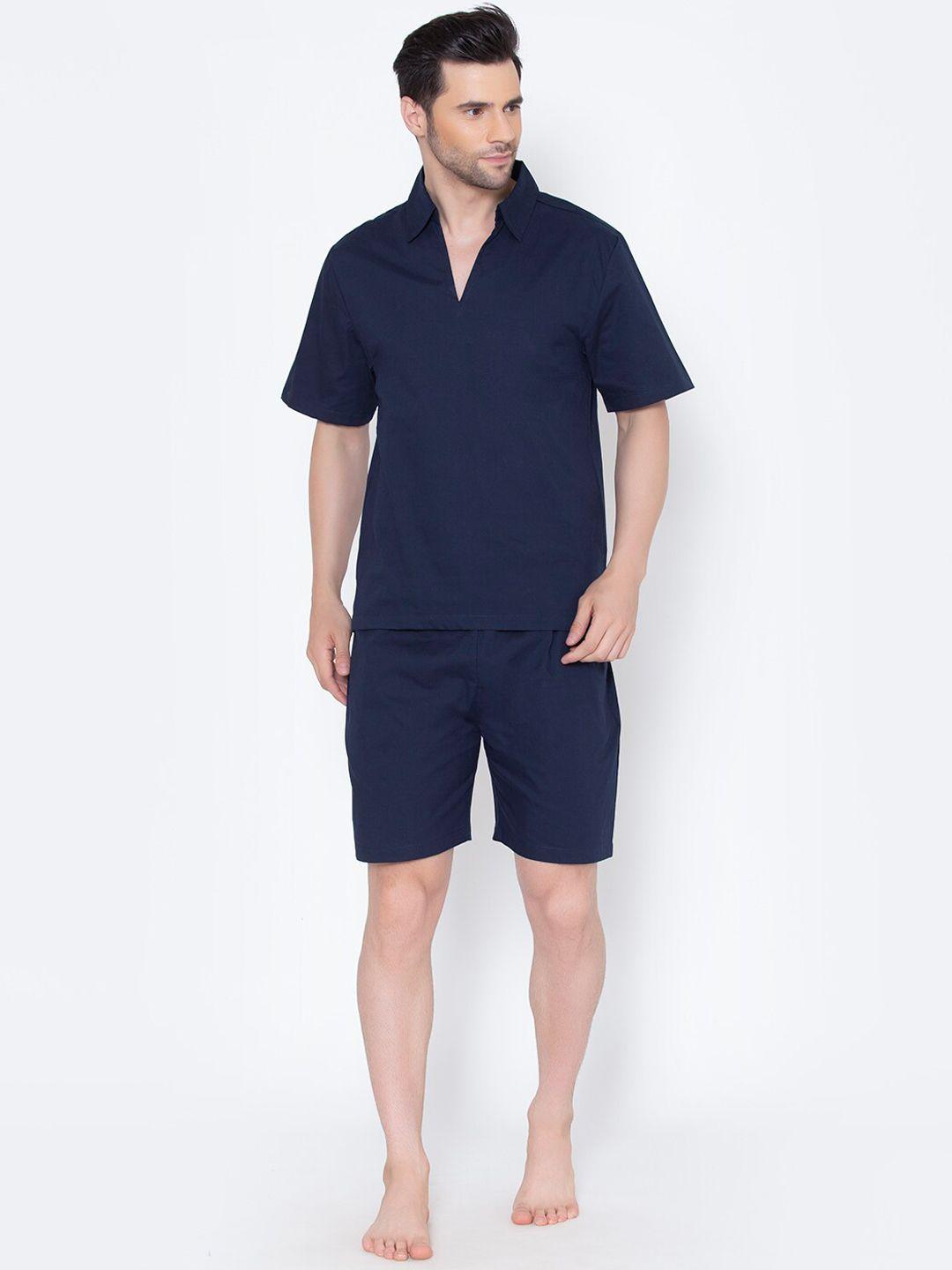 fluffalump men navy blue night suit