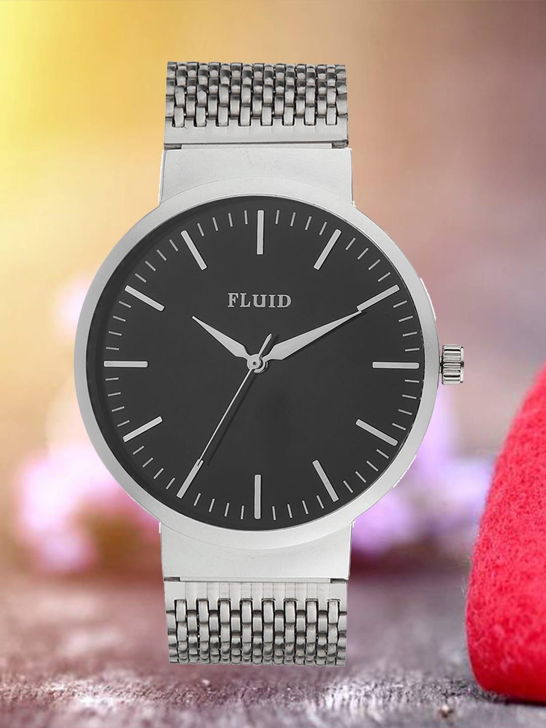 fluid men bracelet style straps water resistant analogue watch flwatch24-814g-bk01