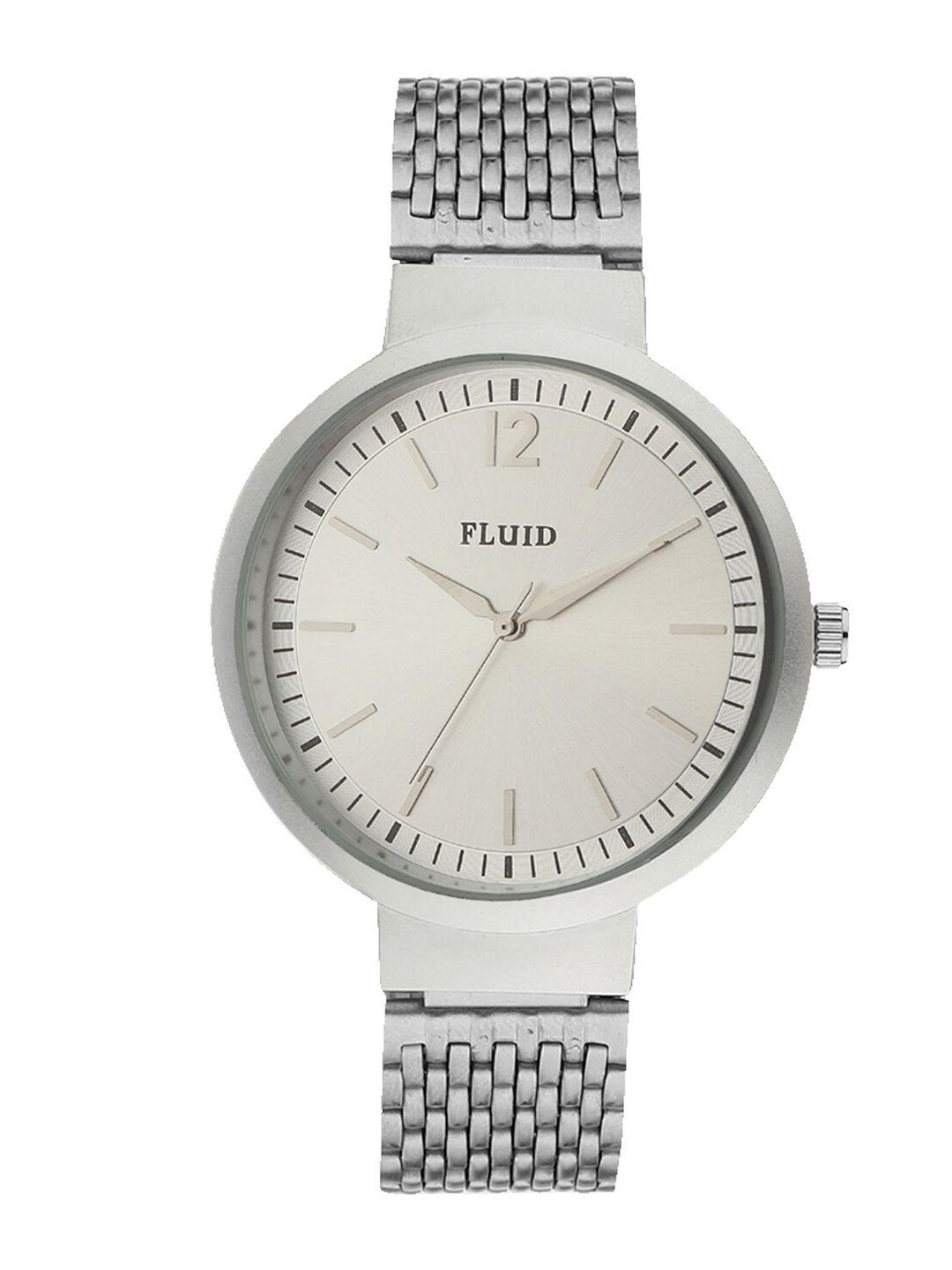 fluid woman silver-toned dial & silver toned bracelet style straps analogue watch