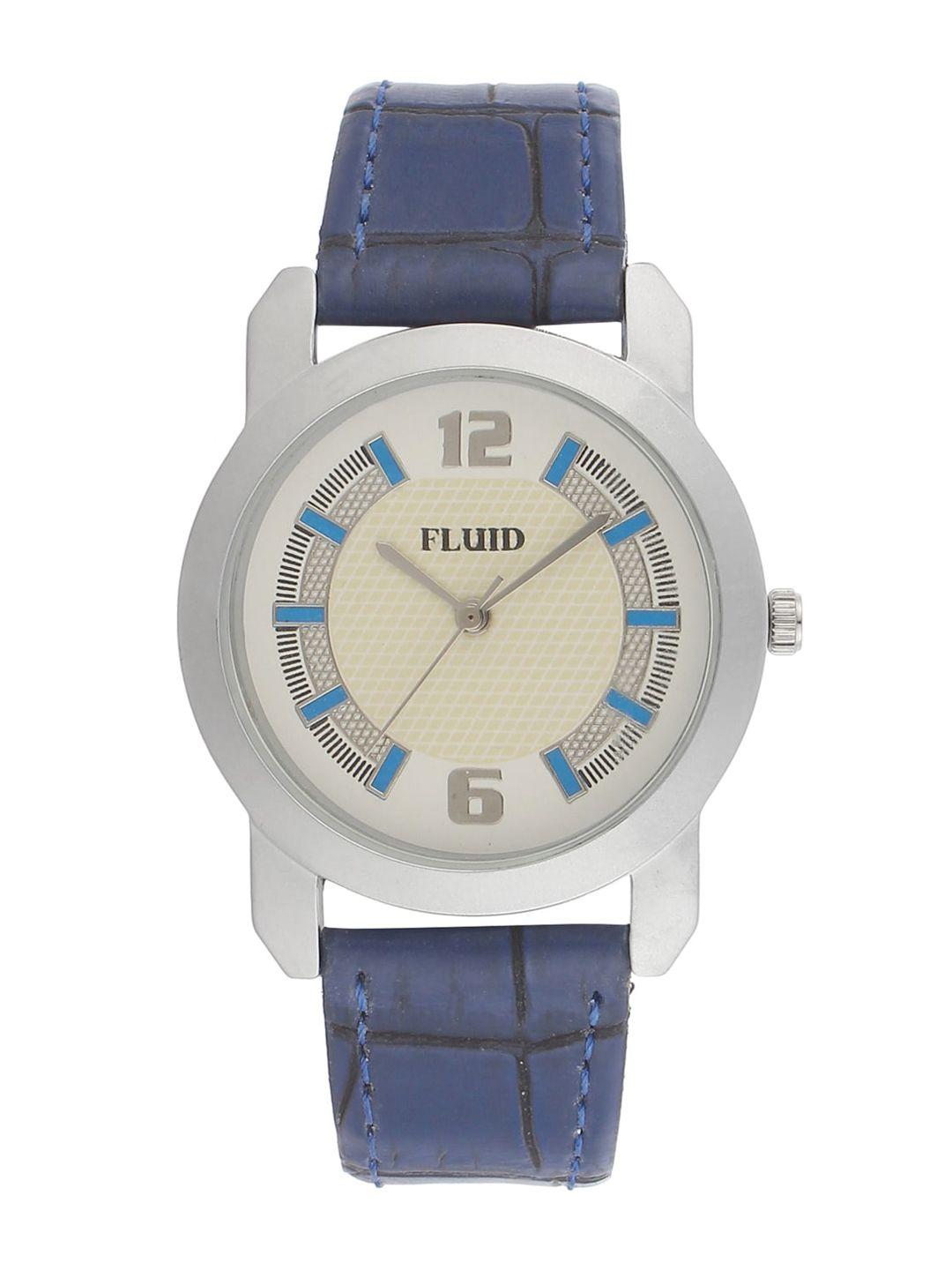 fluid women leather textured straps analogue watch fl23-742l-wh01