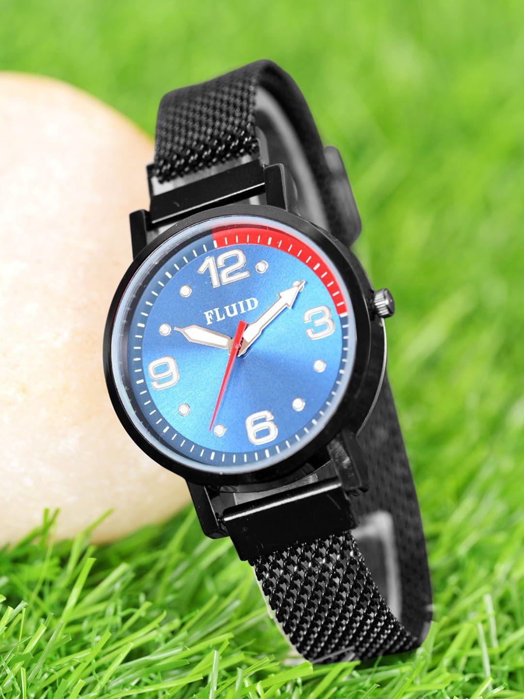 fluid women water resistant reset time analogue watch flwatch23-023-bk02
