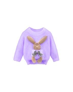 flux-fur round-neck sweatshirt