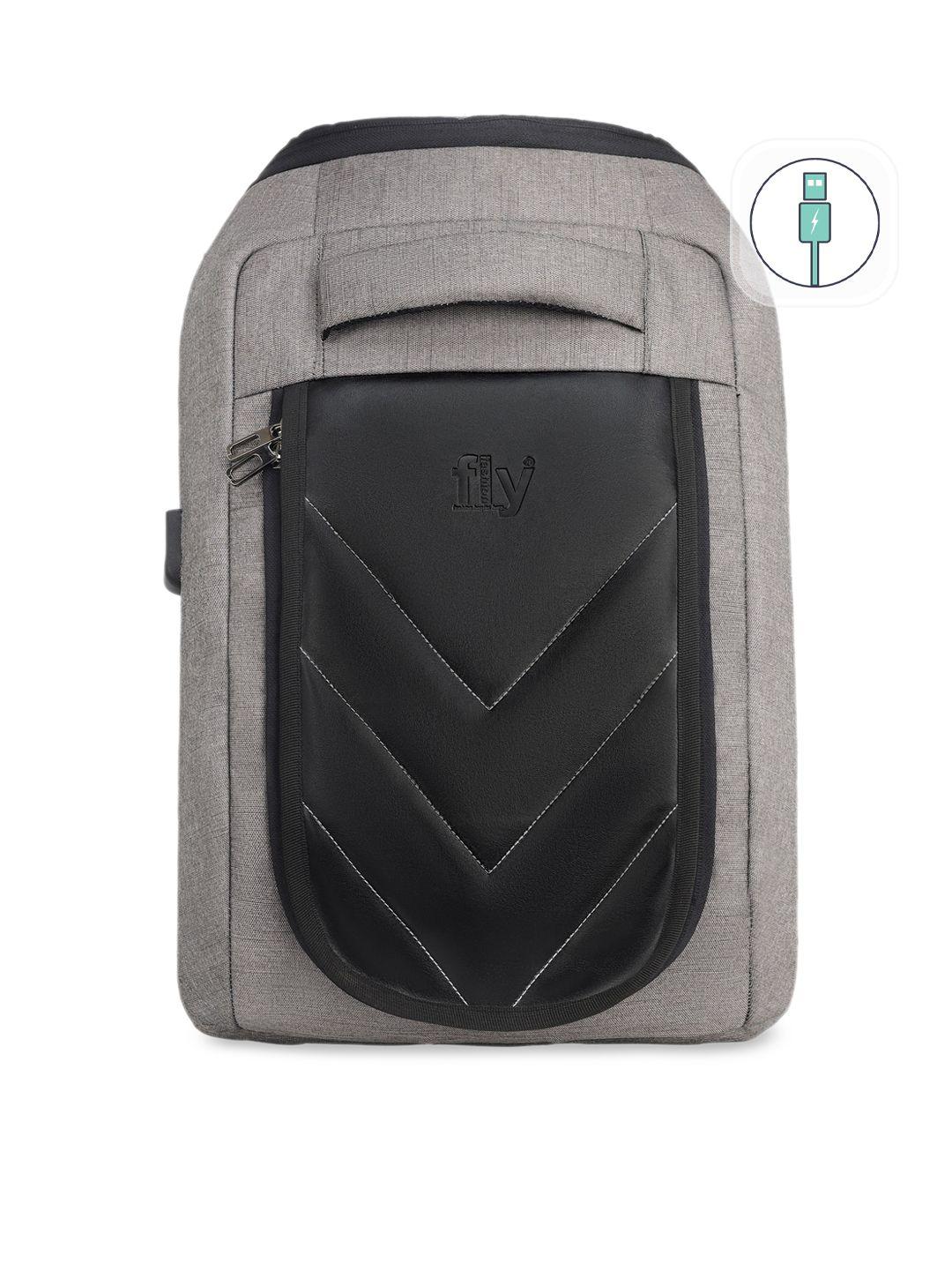 fly fashion unisex grey & black colourblocked backpack