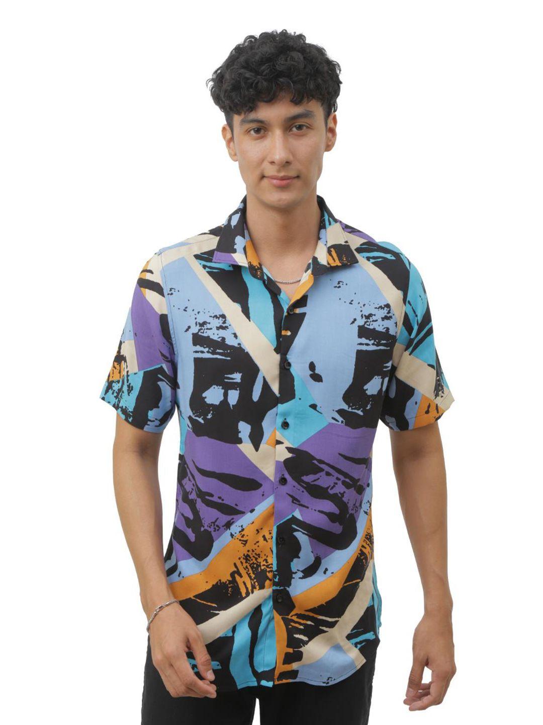 fly 69 premium slim fit abstract printed casual shirt