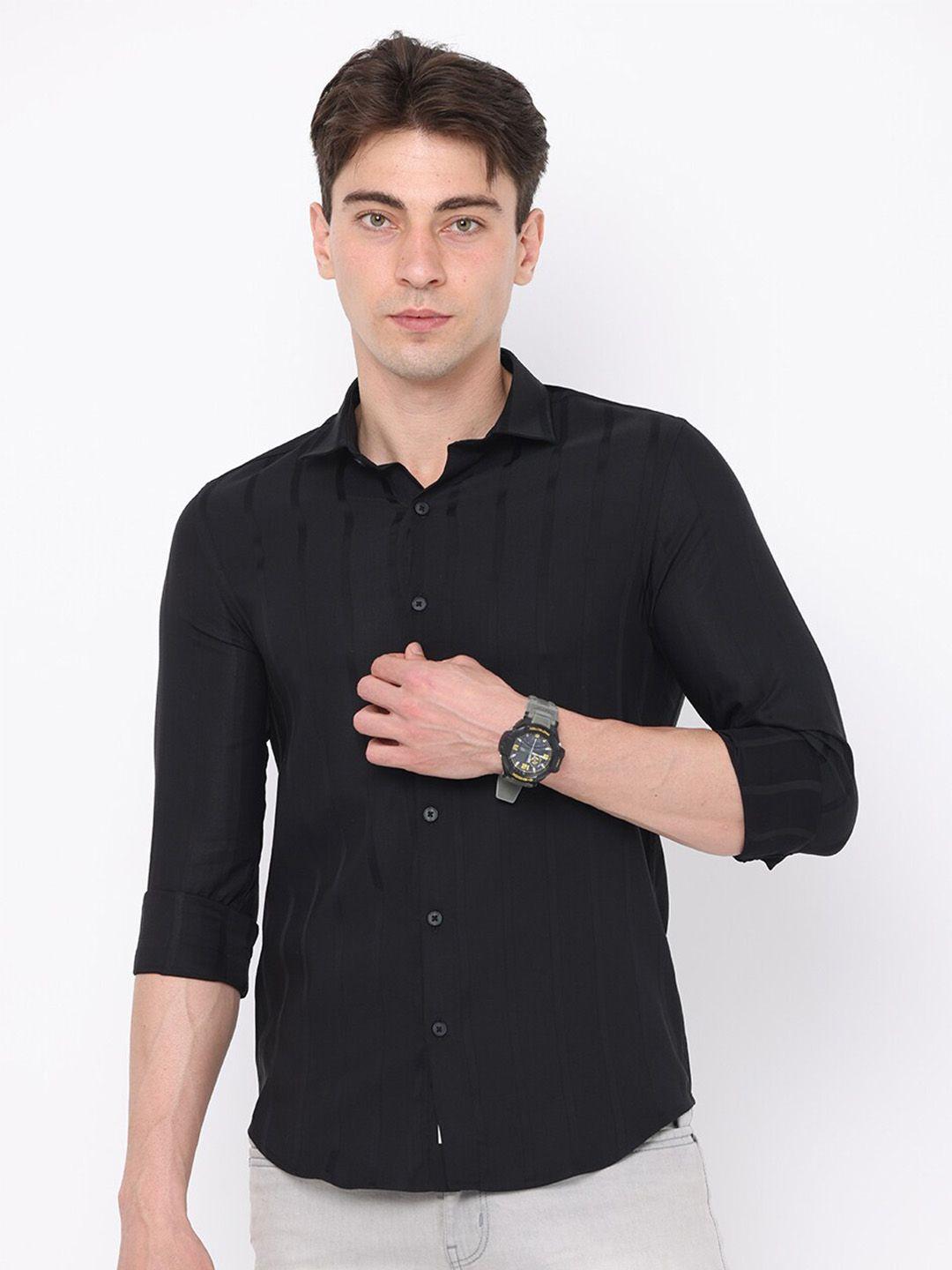 fly 69 vertical striped premium slim fit pure cotton casual shirt