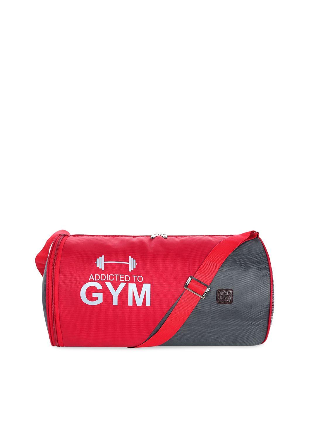 fly fashion black & red printed gym 
duffel bag