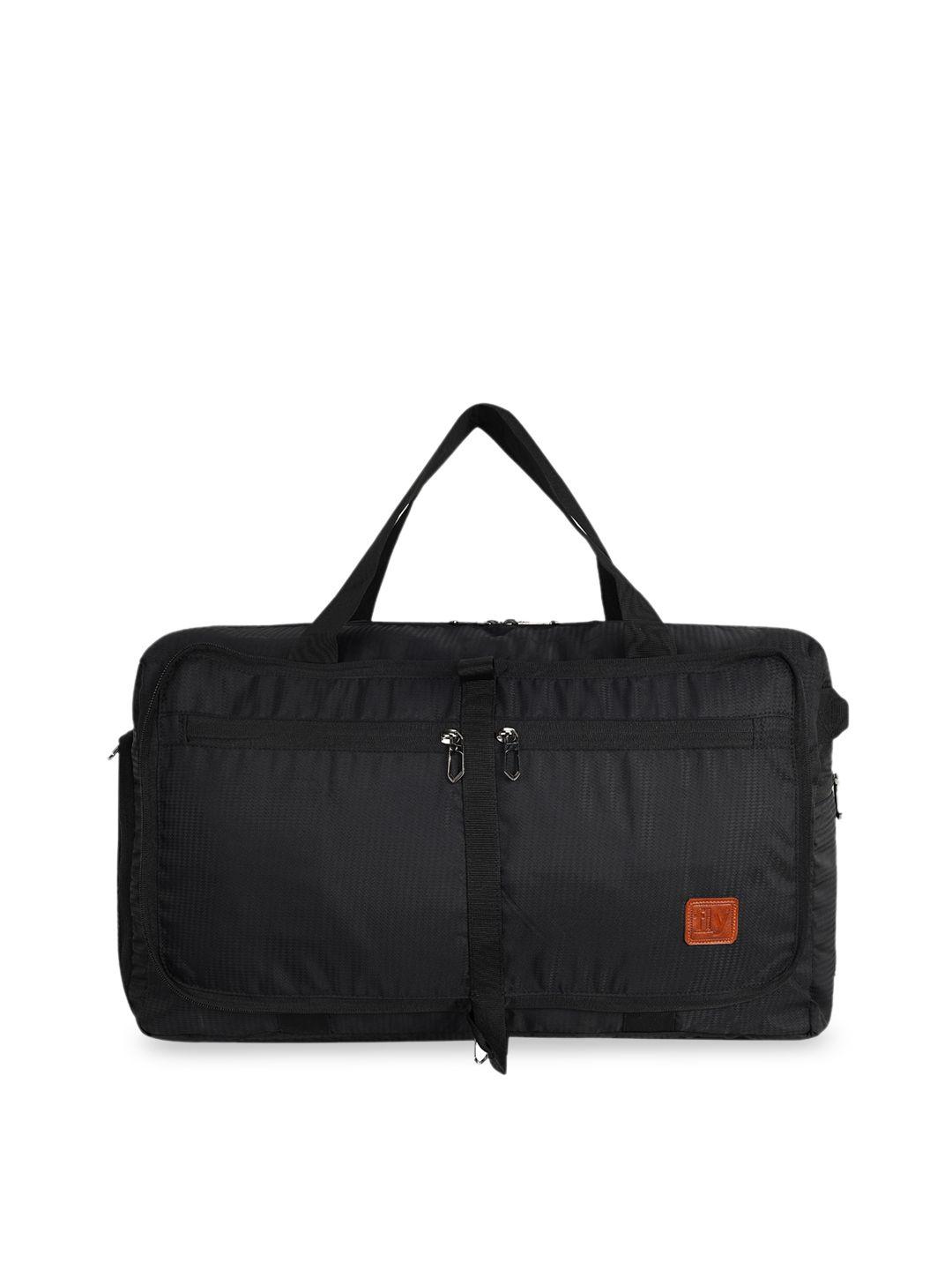 fly fashion grey textured foldable travel duffel luggage bag