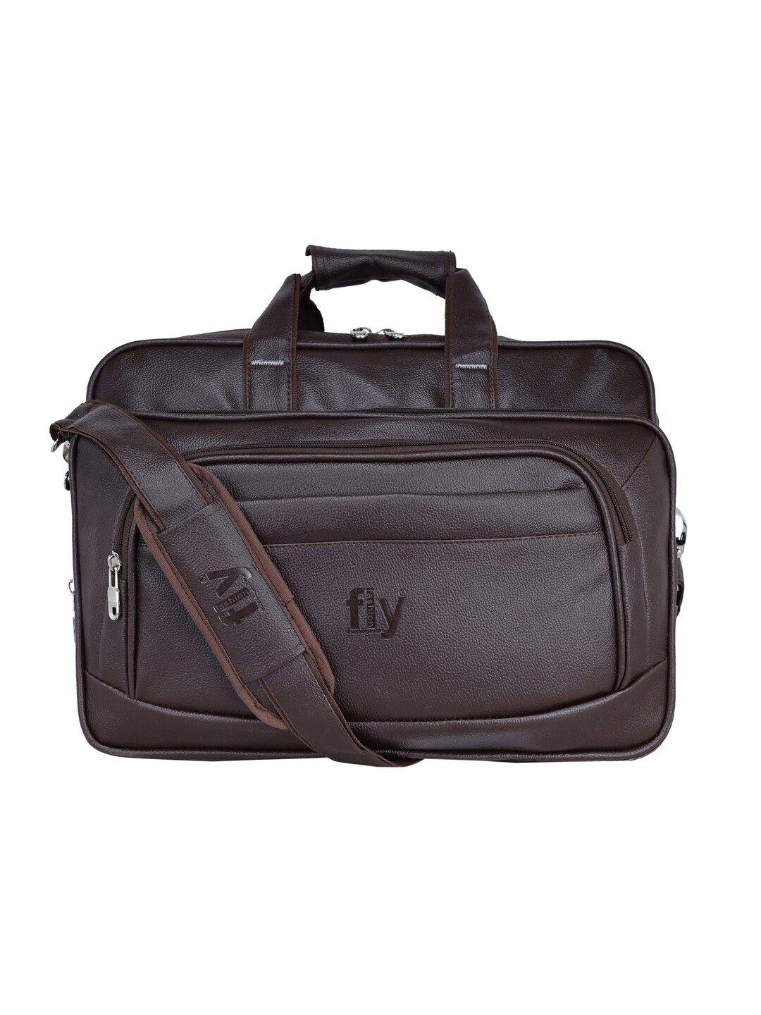 fly fashion unisex brown pu laptop bag