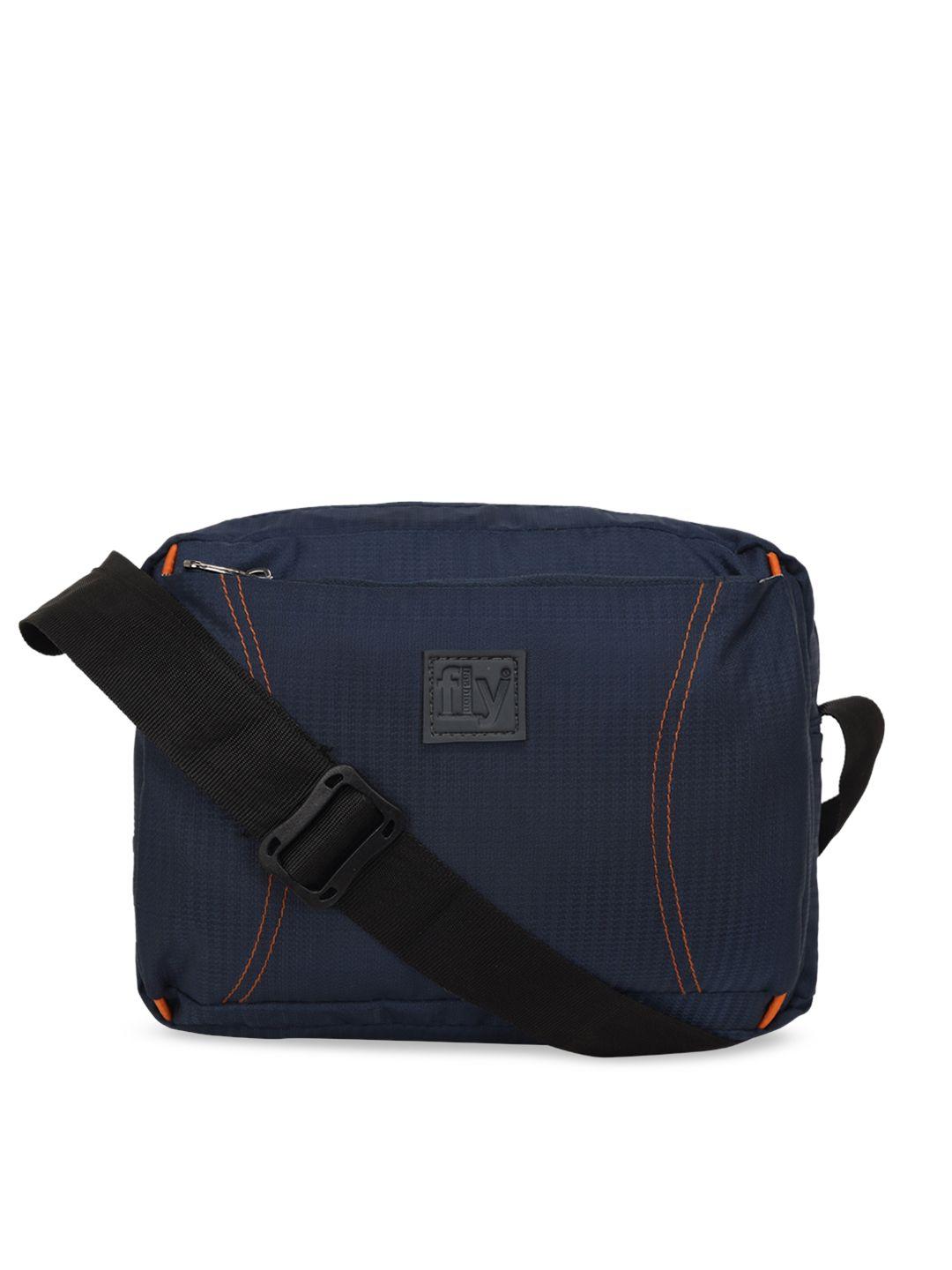 fly fashion unisex navy blue self design travel sling bag