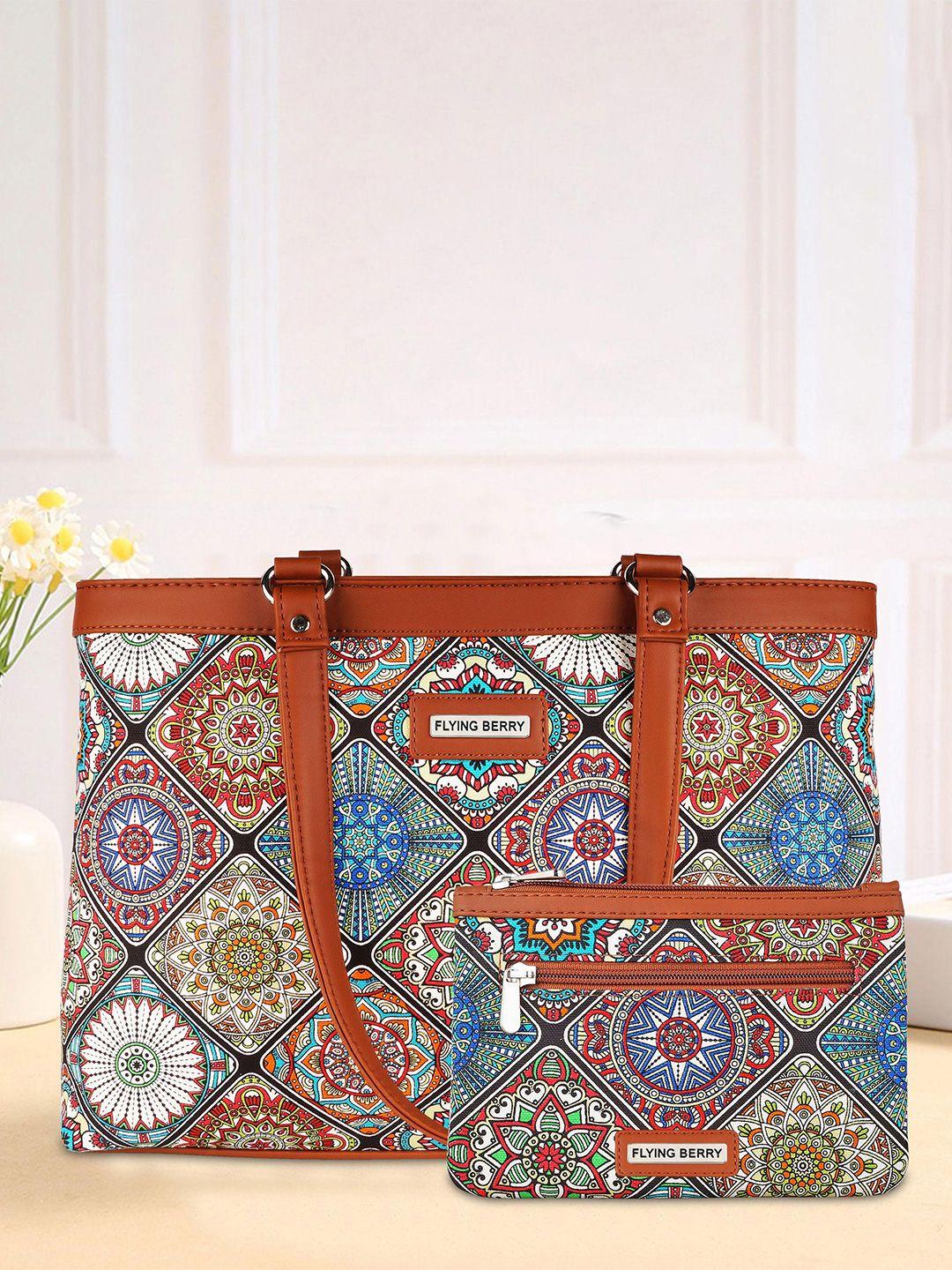 flying berry ethnic motifs printed laptop bag