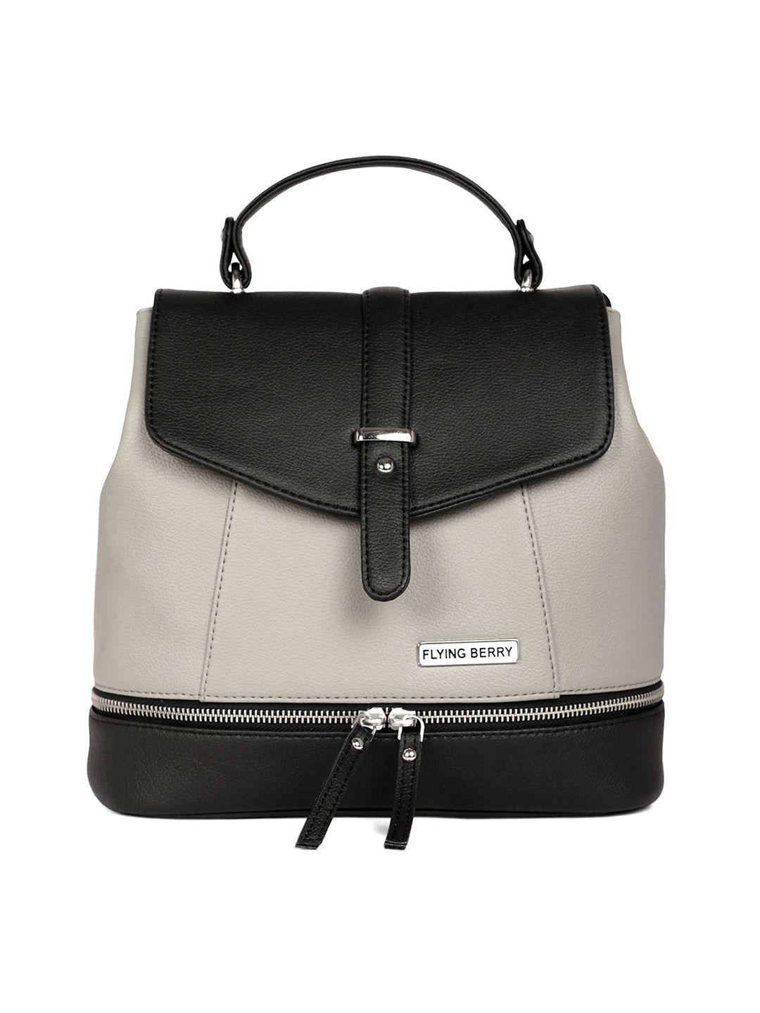 flying berry women grey & black solid backpack