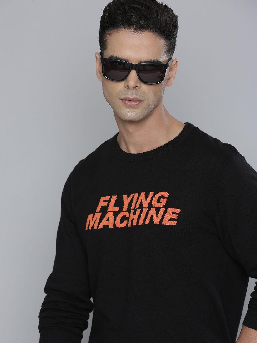 flying-machine-men-black-brand-logo-printed-pure-cotton-pullover