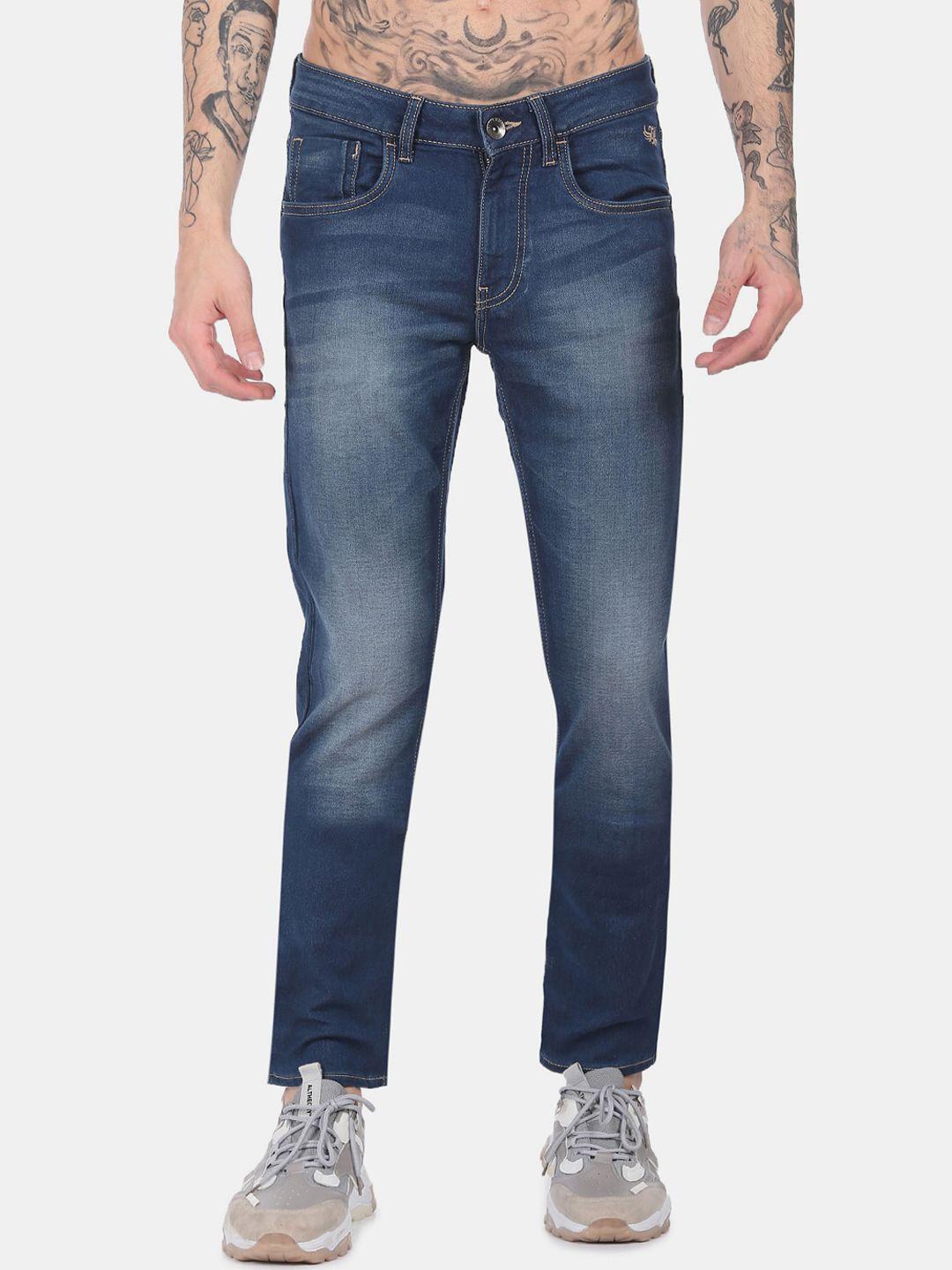 flying machine men blue jackson skinny fit low-rise light fade stretchable jeans