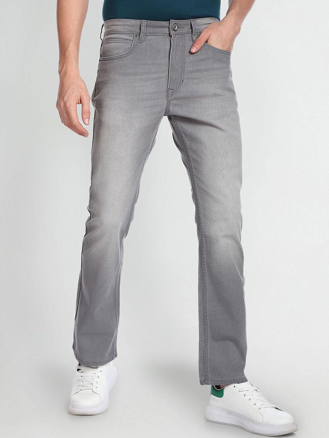 flying machine men mid-rise light fade bootcut jeans