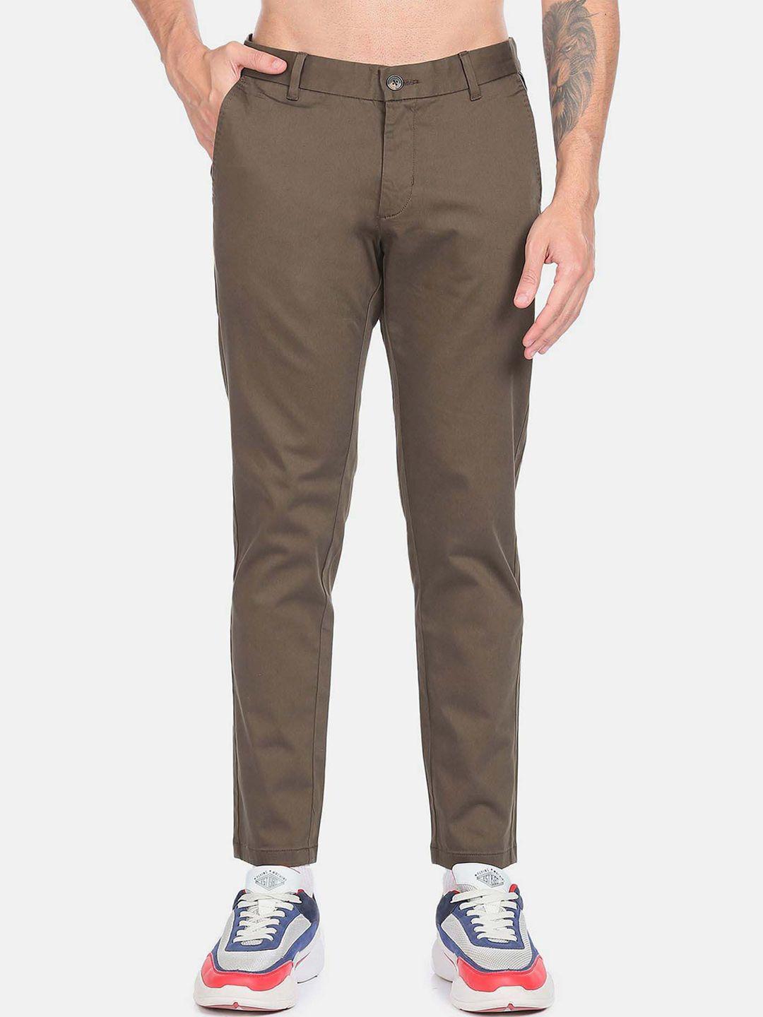 flying machine men slim fit mid-rise chinos trousers