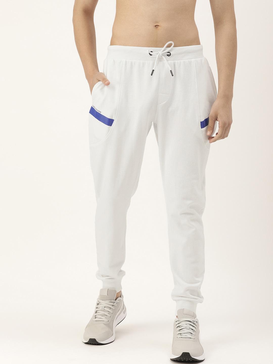 flying machine men white solid joggers