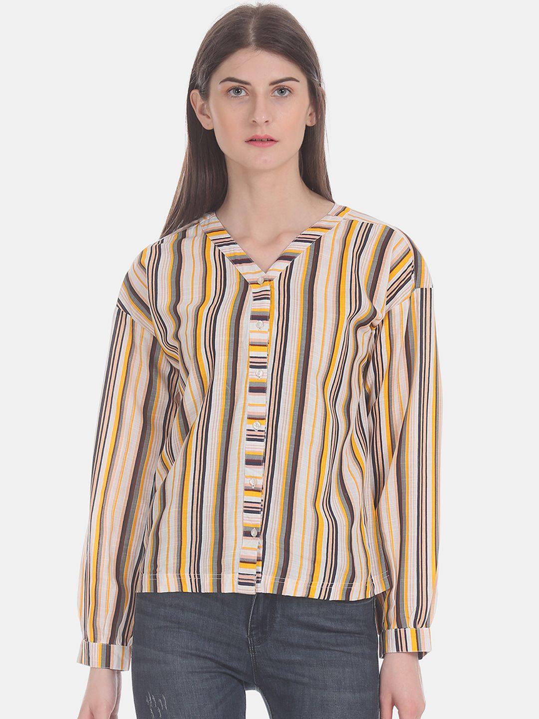 flying machine women multicoloured candy striped top