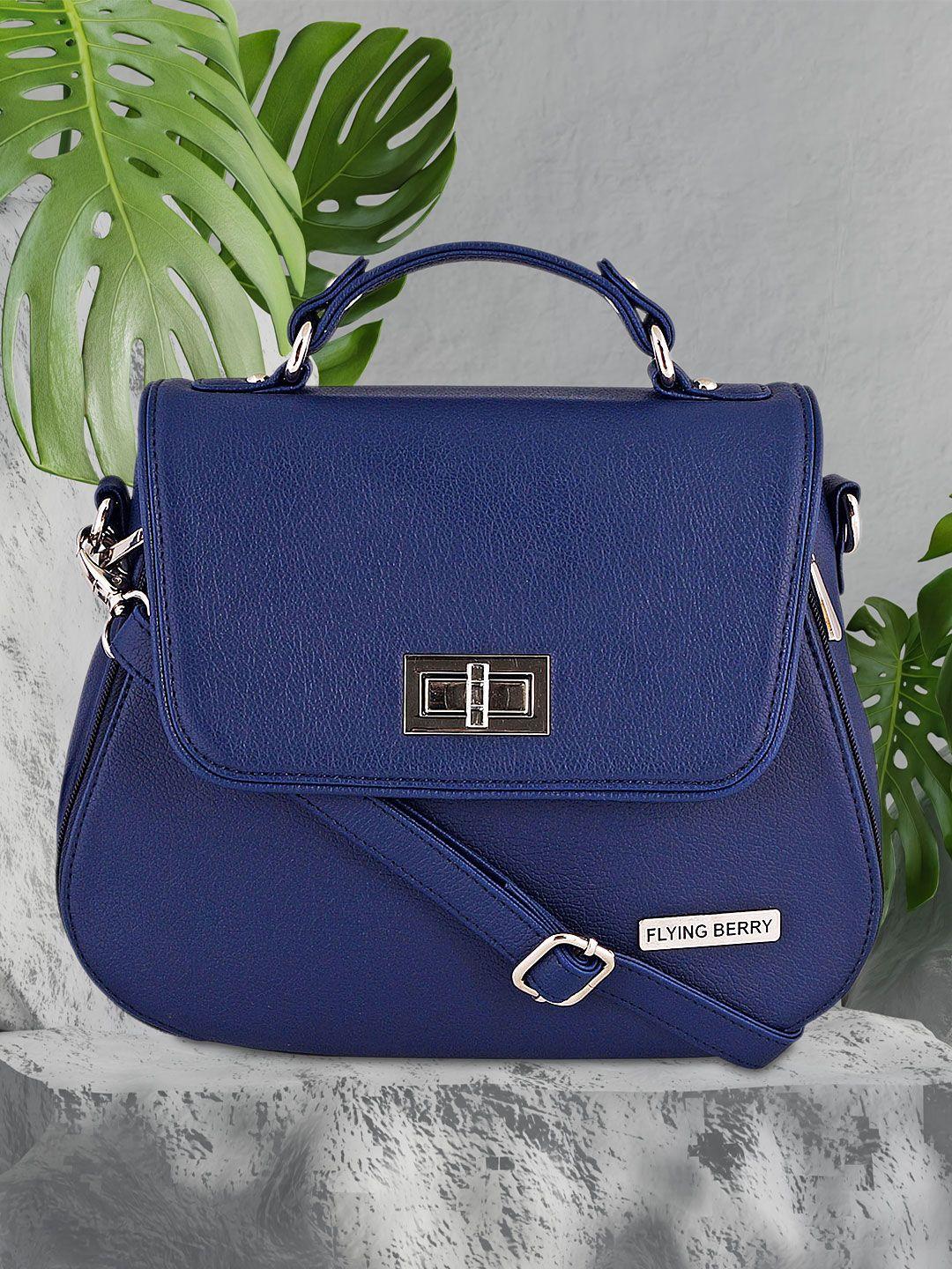 flying berry blue solid satchel