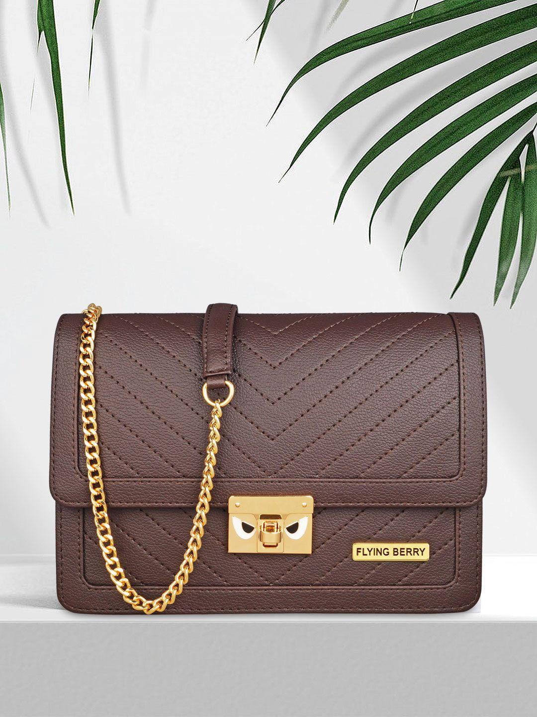 flying berry brown pu structured sling bag