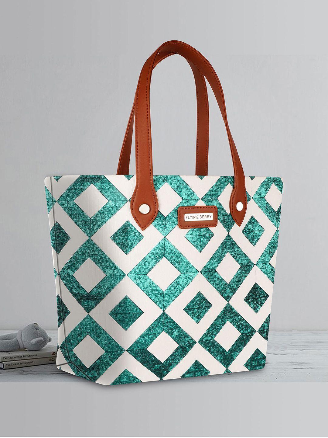 flying berry green printed tote bag