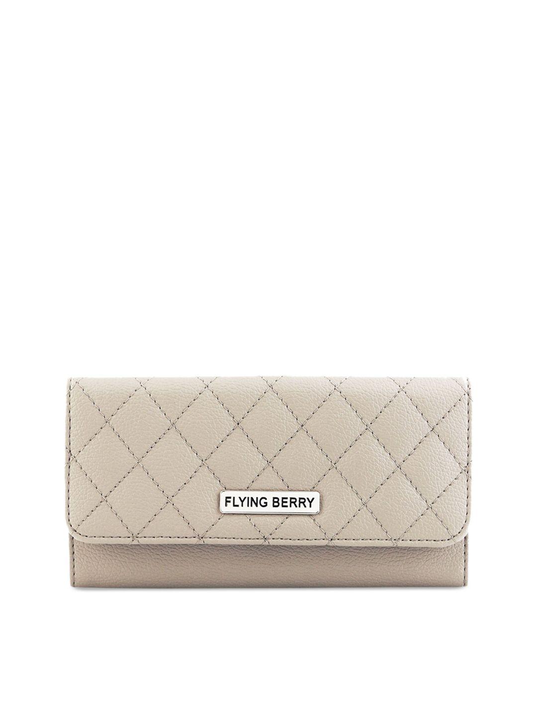 flying berry grey quilted clutch