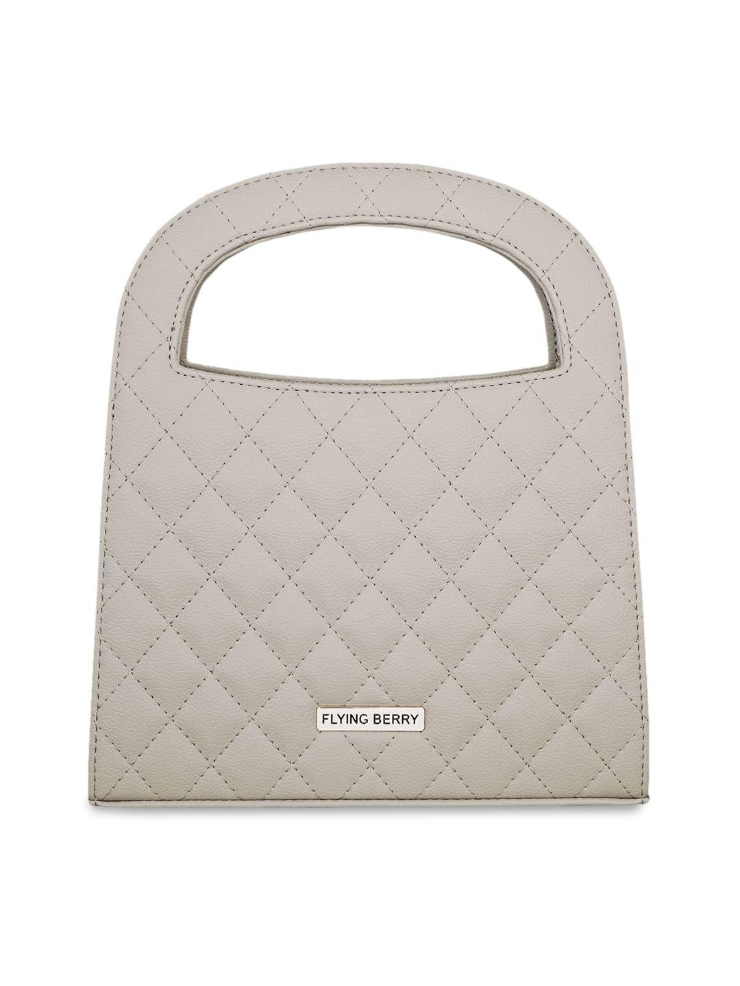 flying berry grey textured pu bucket hobo bag with quilted