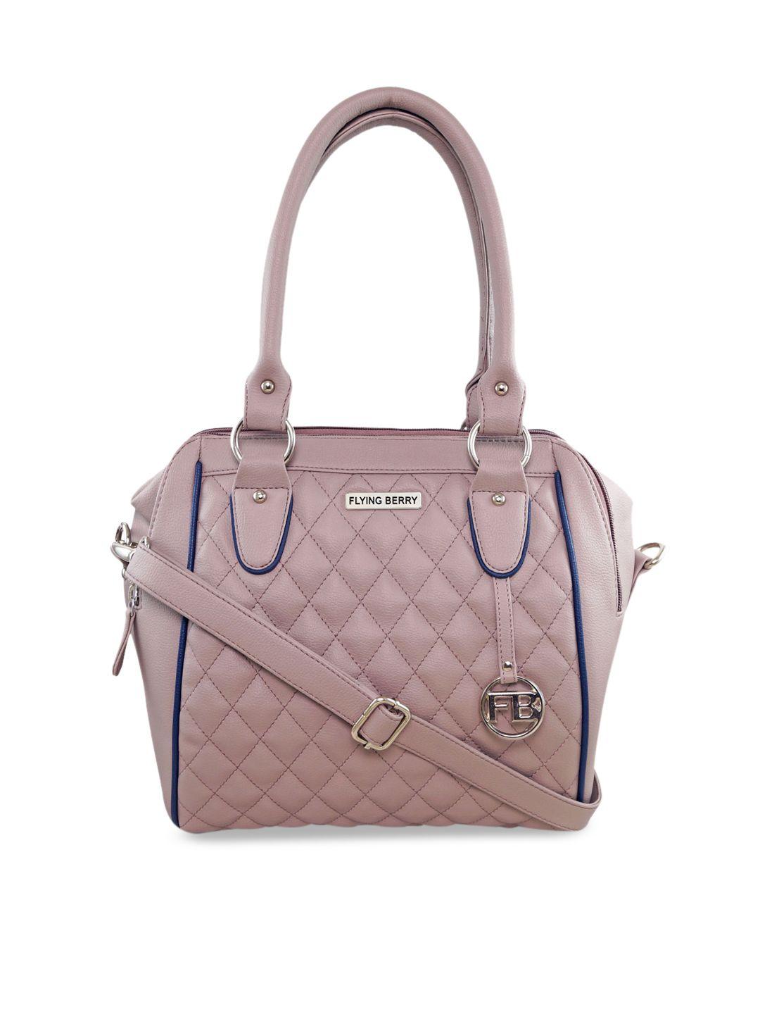flying berry mauve quilted handheld bag