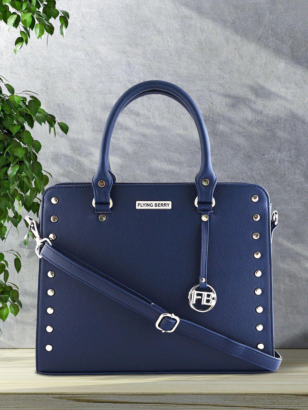 flying berry navy blue embellished handheld bag