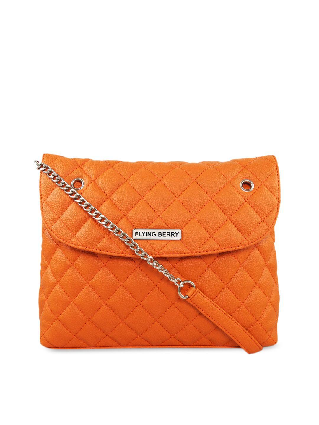 flying berry orange textured sling bag