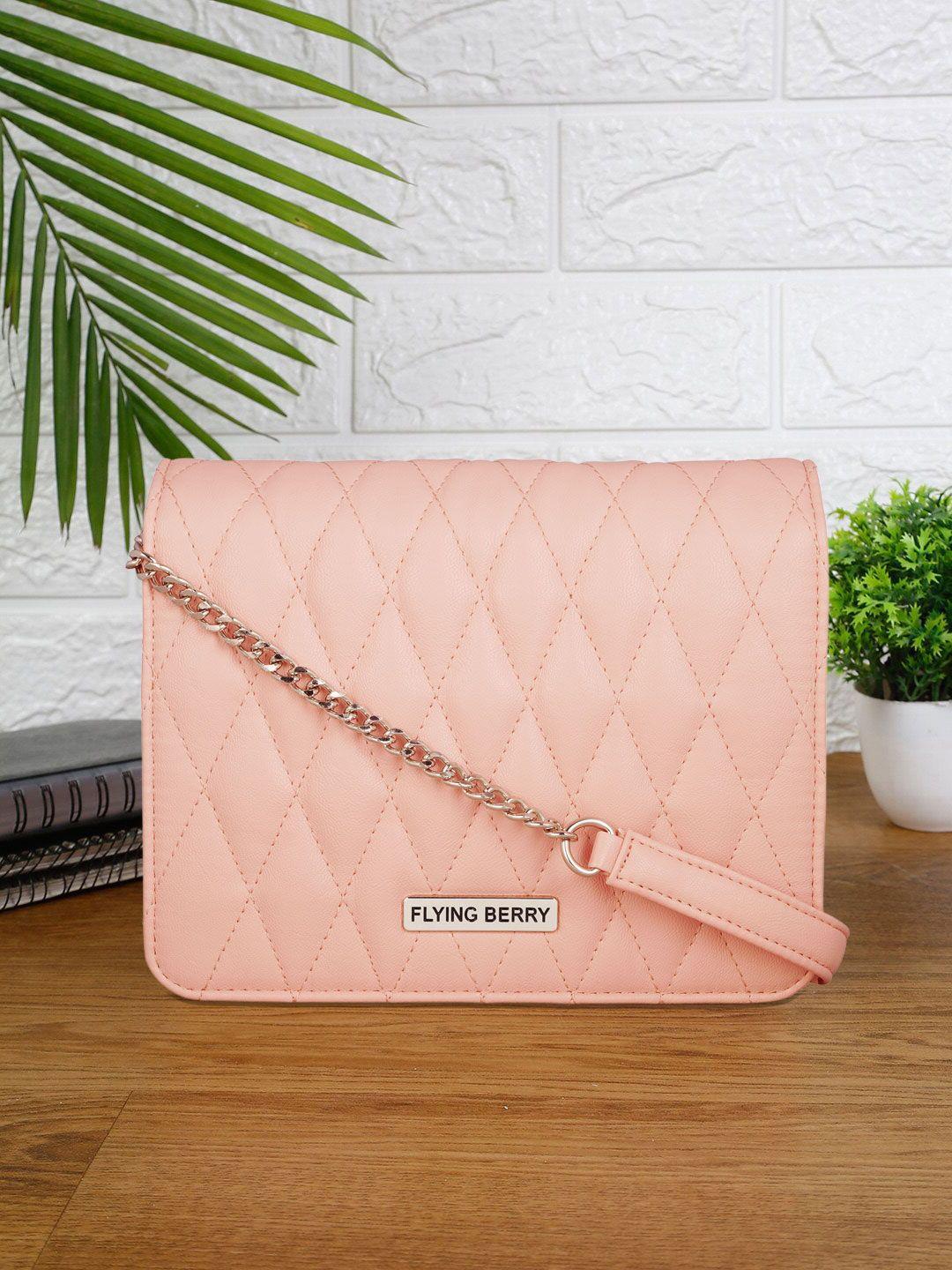 flying berry peach-coloured textured sling bag