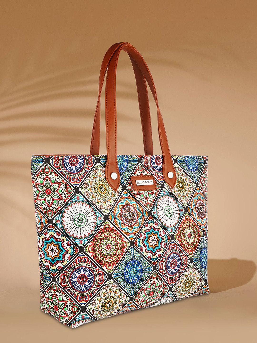 flying berry printed oversized shopper tote bag