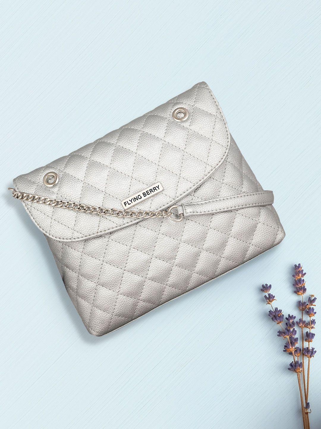 flying berry silver-toned quilted sling bag