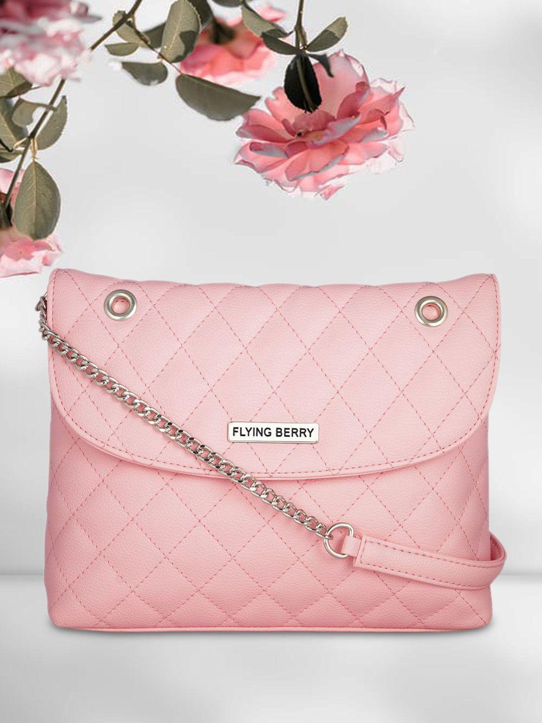 flying berry textured structured sling bag with quilted