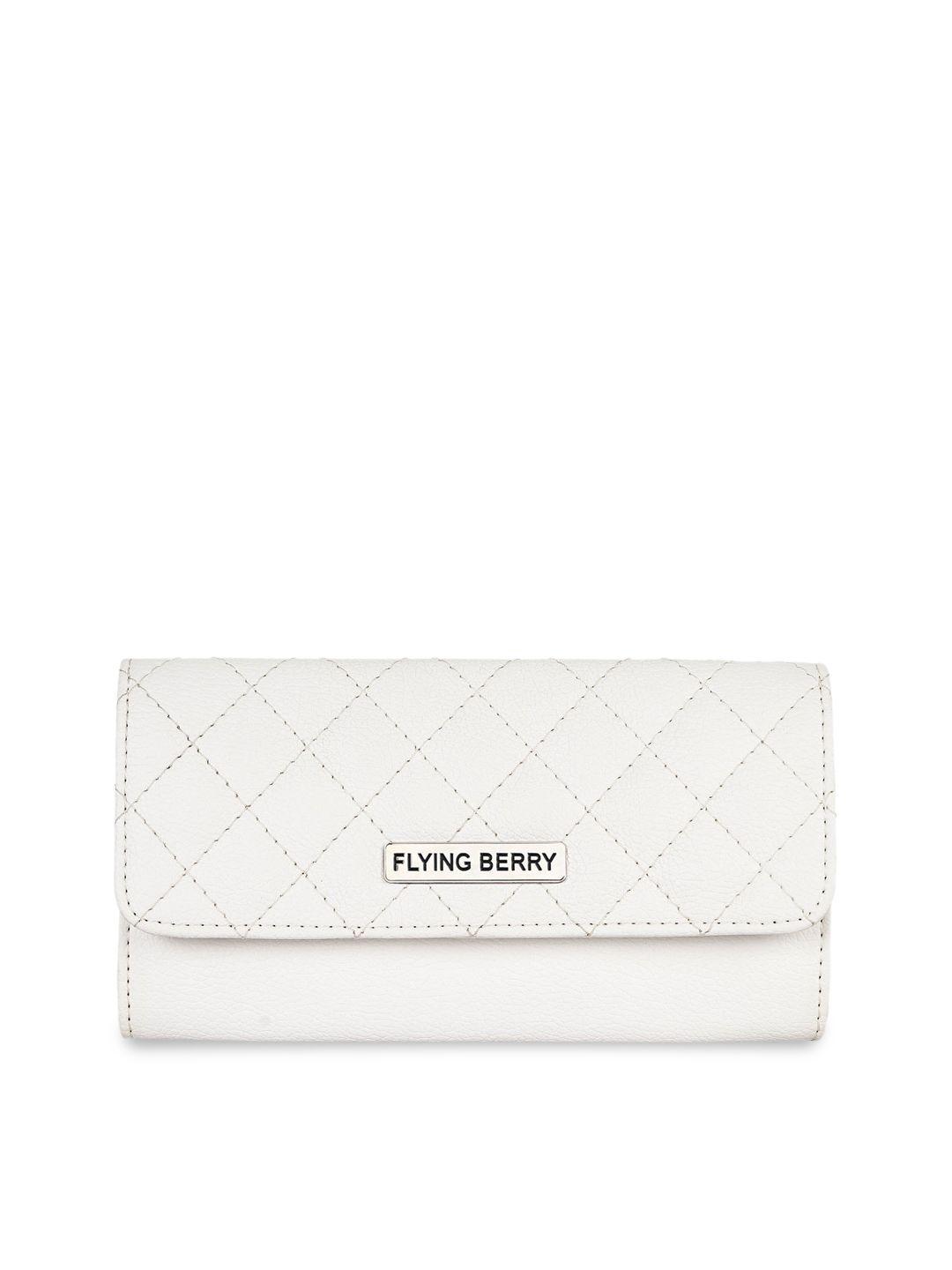 flying berry white checked quilted purse clutch