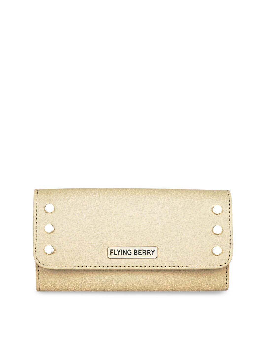 flying berry women beige solid purse clutch