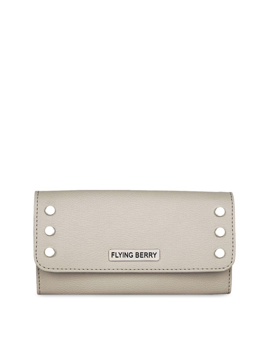flying berry women grey solid purse clutch