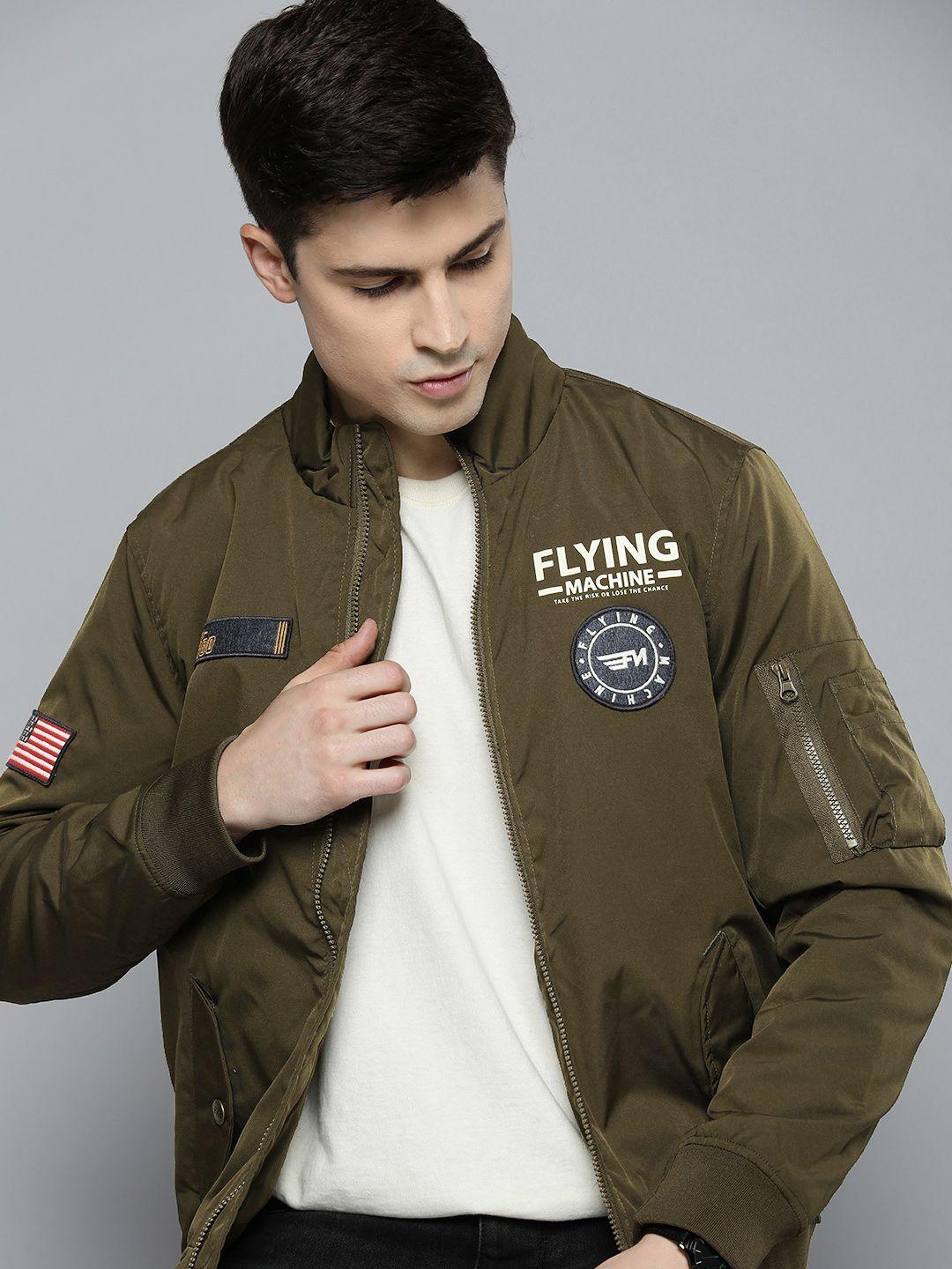flying machine brand logo insulator bomber jacket
