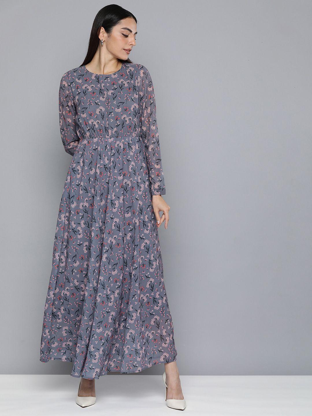 flying machine floral print maxi dress