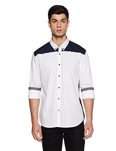 flying machine men's solid slim fit shirt (f2sh0073_white xl)