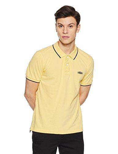 flying machine men's solid slim fit t-shirt (fmts6307_yellow l)