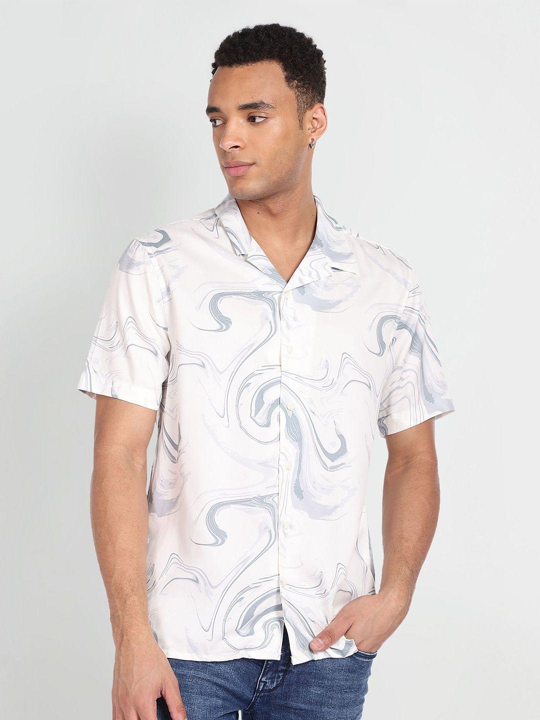 flying machine men abstract printed casual shirt