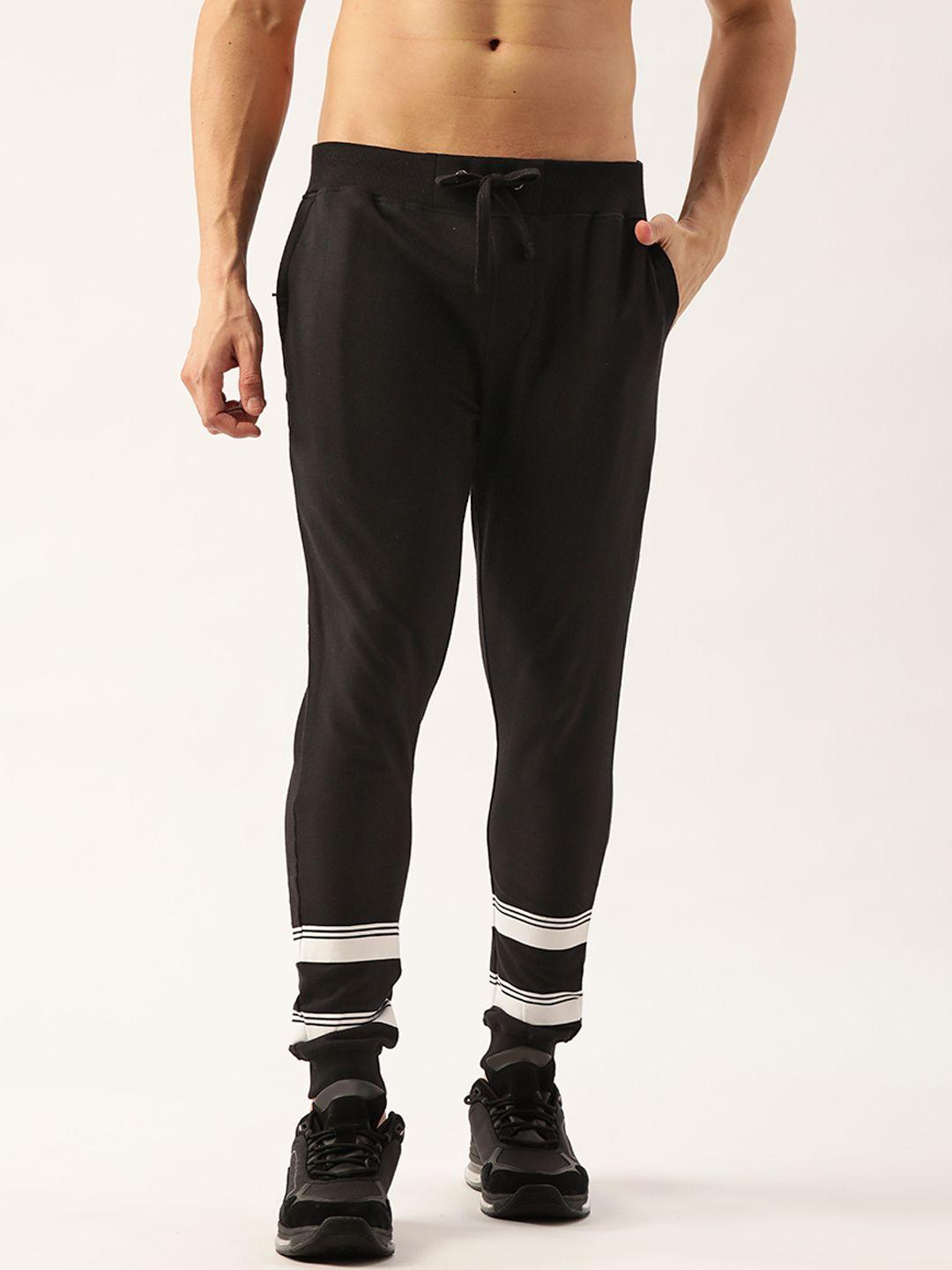 flying machine men black pure cotton joggers