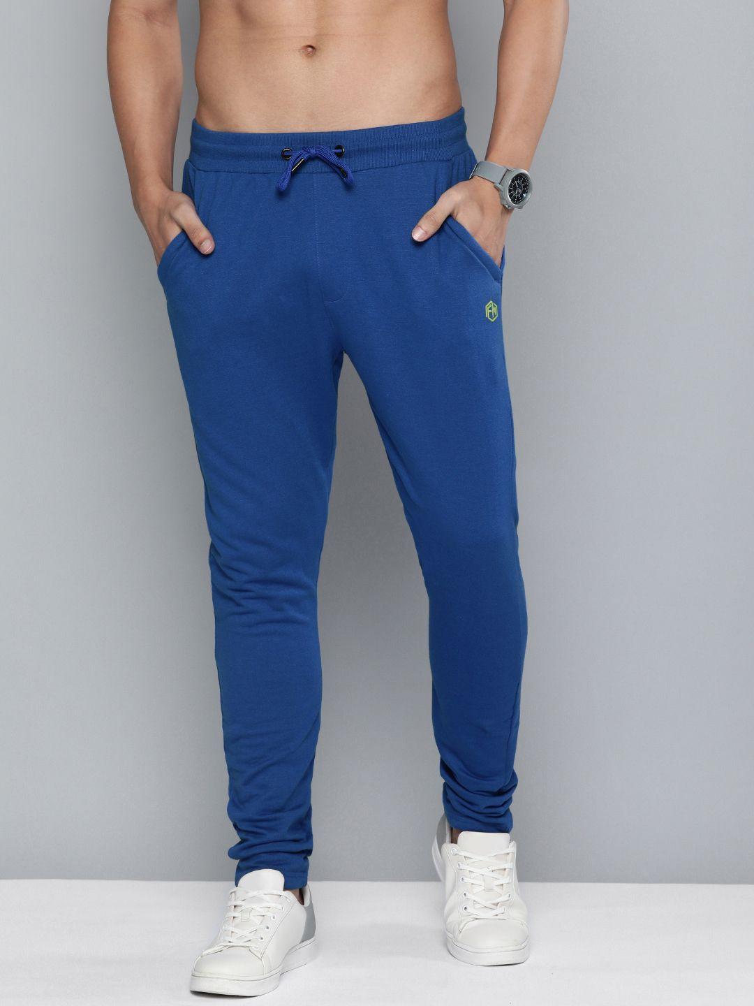 flying machine men blue mid rise casual track pants