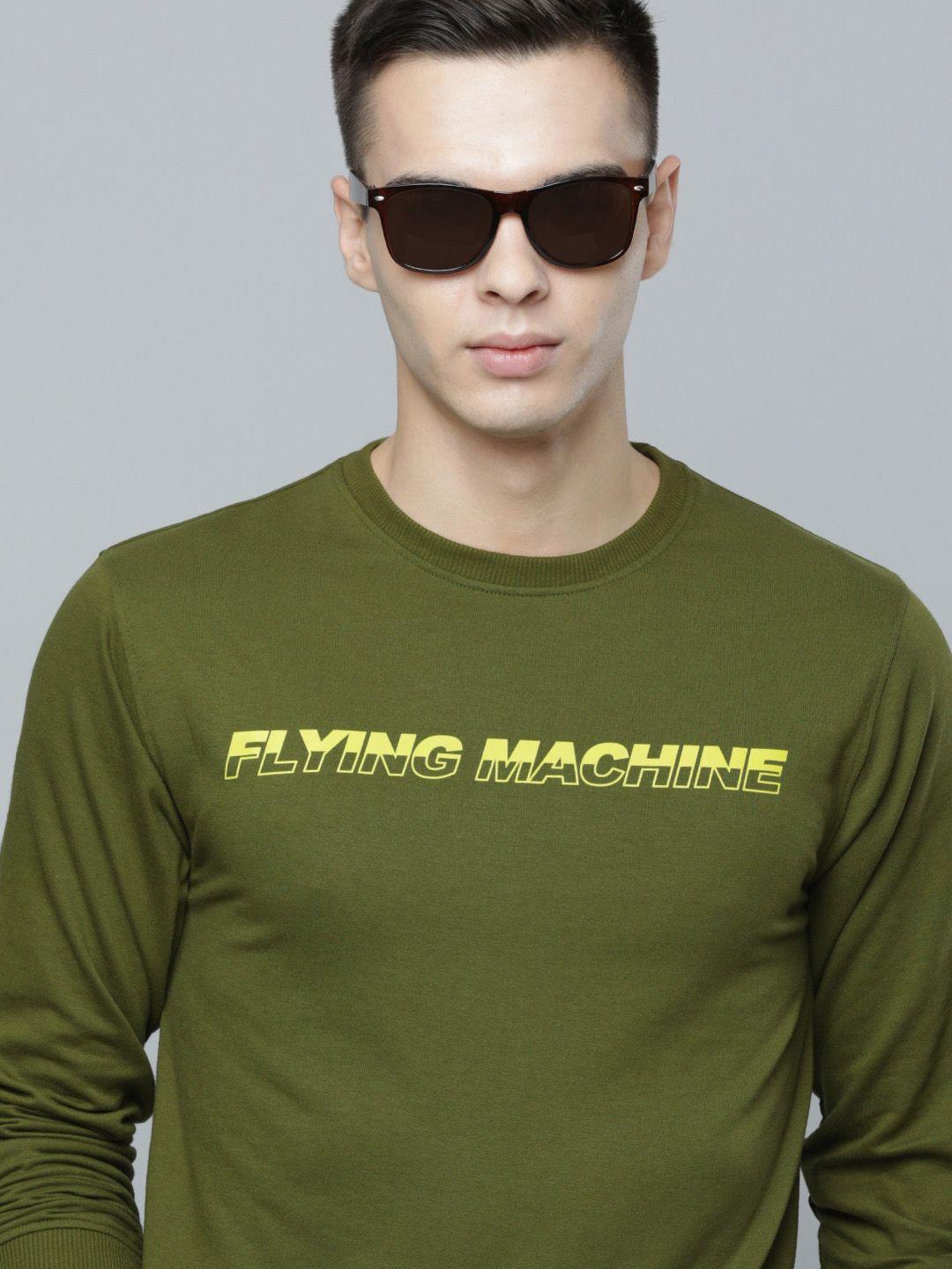 flying machine men brand logo print knitted sweatshirt