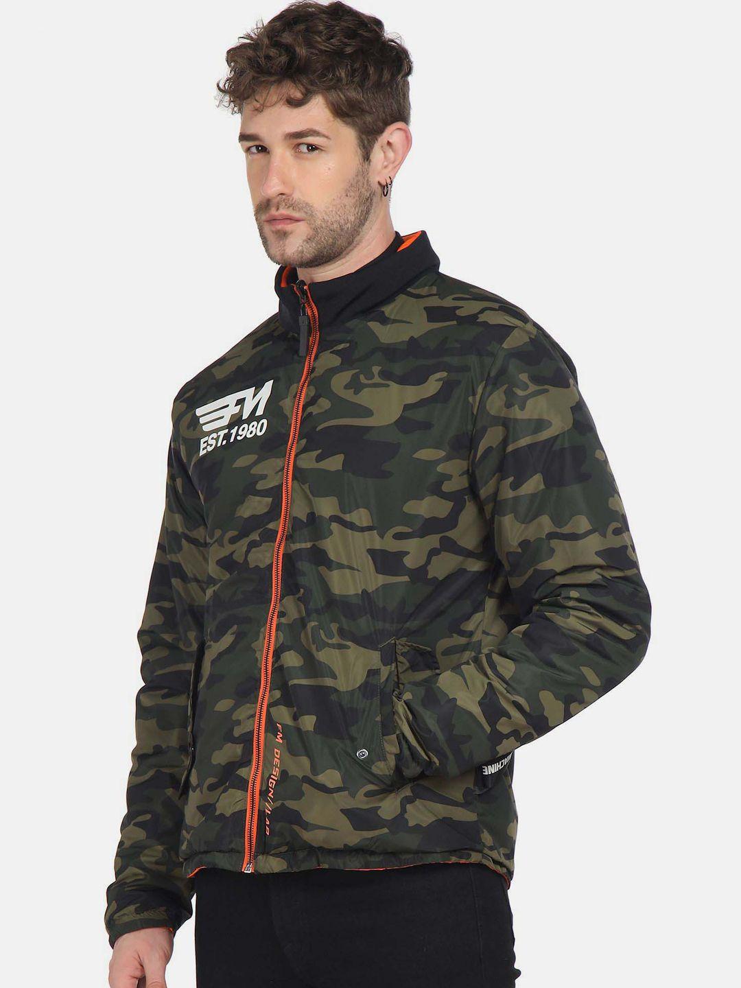 flying machine men camouflage reversible bomber jacket