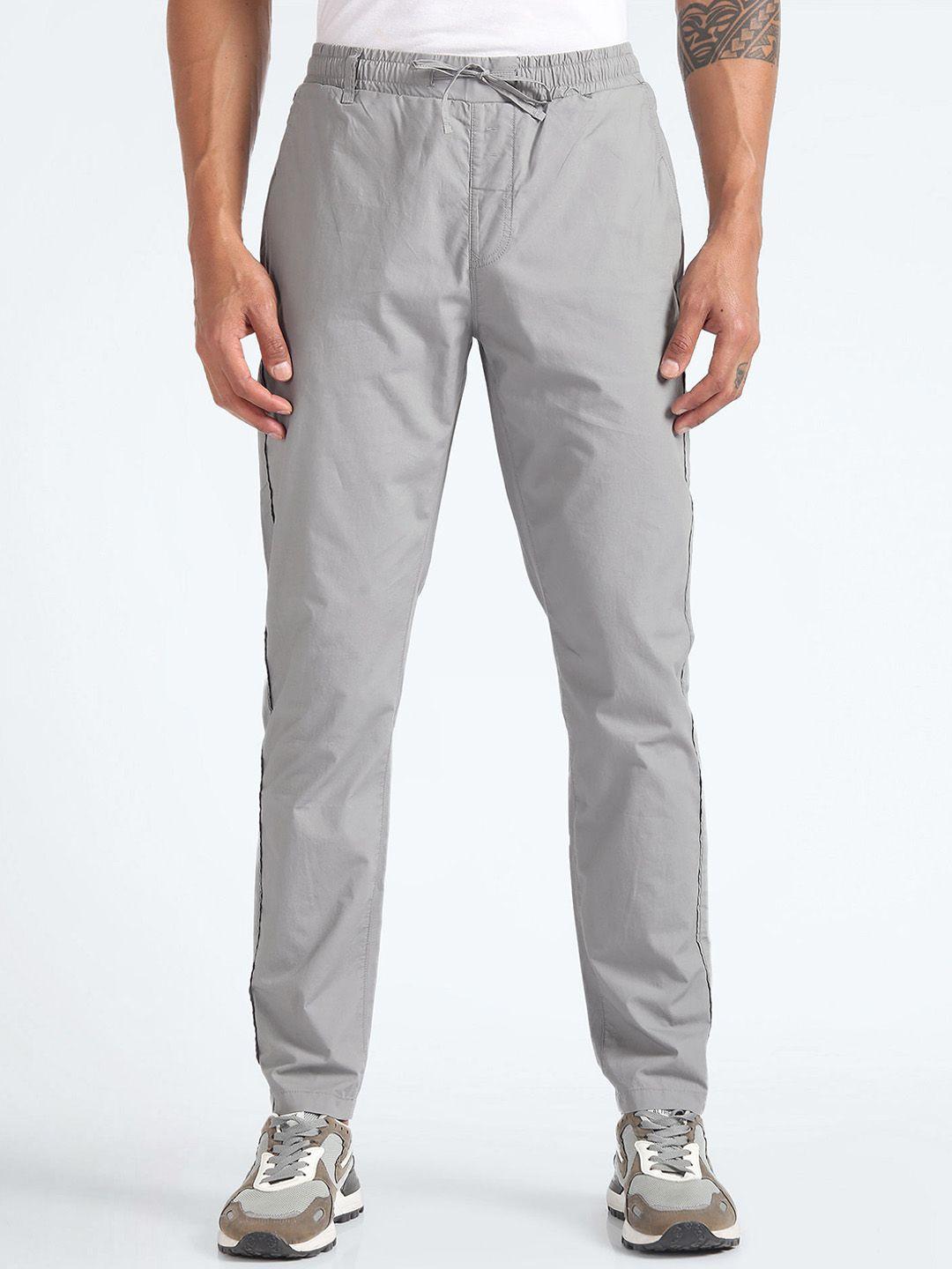 flying machine men cotton mid-rise tapered fit chinos trouser