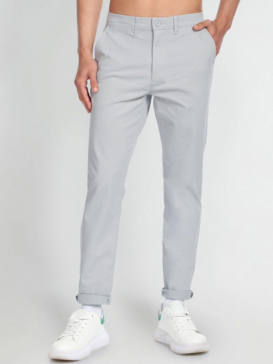 flying machine men mid -rise tapered fit casual chinos